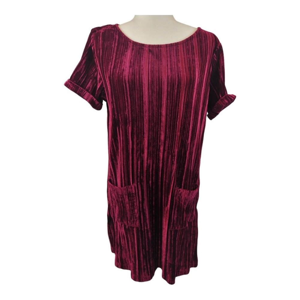 Hannah Burgundy Velvet Tunic‎ Size Large